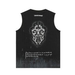 Chrome Hearts Spring And Summer Retro Distressed Round Neck Vest